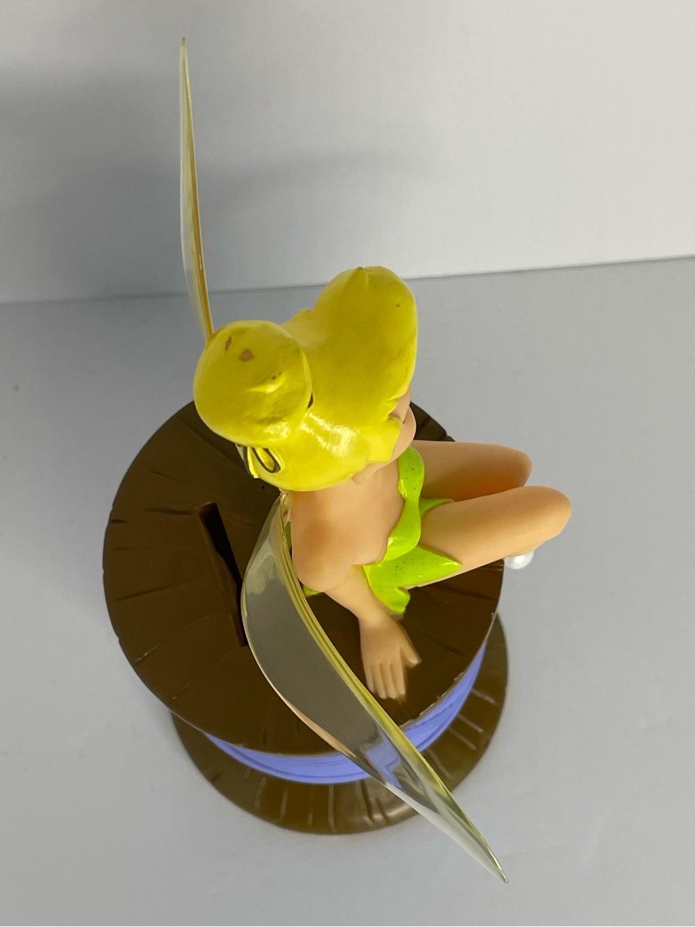 Vintage Disney TinkerBell Fairy Sitting On Thread Spool Piggy Bank 90s 10” - Picture 12 of 15